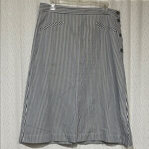 Nordstrom Black and White Striped A-Line Skirt